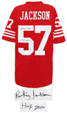 RICKEY JACKSON San Francisco 49ers Signed Red Football Jersey w/HOF 2010 - SS