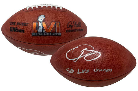 ODELL BECKHAM Jr Autographed "SB LVI Champs" Rams Official Football FANATICS