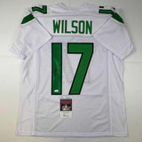 Autographed/Signed Garrett Wilson New York White Football Jersey JSA COA