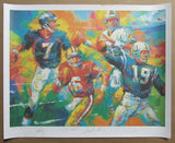 Elway/Unitas/Montana/Marino Multi-signed/Autographed 30x24 Poster PSA/DNA 190232