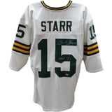 Bart Starr Autographed/Signed Pro Style White Jersey TRI 46464