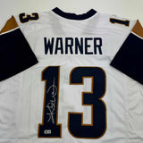 Autographed/Signed Kurt Warner St. Louis White Retro Football Jersey BAS COA