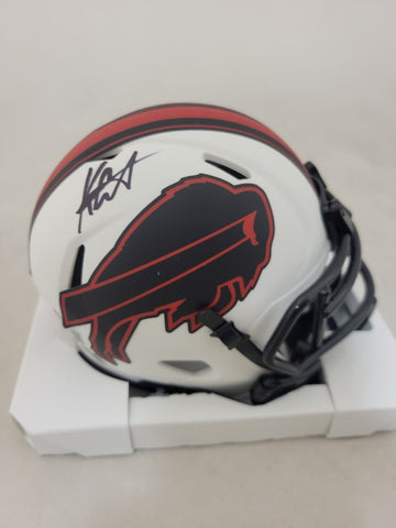 KEON COLEMAN SIGNED BUFFALO BILLS LUNAR ECLIPSE SPEED MINI HELMET BECKETT QR