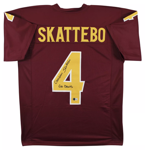 ASU Cameron Skattebo "Go Devils" Full Name Signed Maroon Pro Style Jersey BAS W