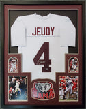 FRAMED ALABAMA CRIMSON TIDE JERRY JEUDY AUTOGRAPHED SIGNED JERSEY BECKETT COA