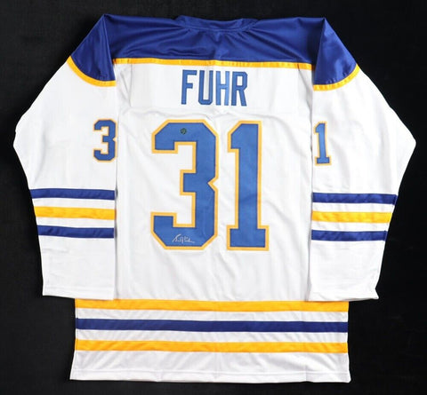Grant Fuhr Signed St. Louis Blues Jersey (All World Mem.) 5xStanley Cup Winner