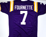 Leonard Fournette Autographed Purple College Style Jersey- JSA W *Black