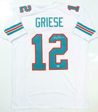 Bob Griese Autographed White Pro Style Jersey- Beckett Auth *2