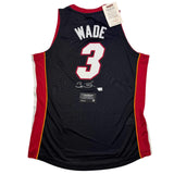 Autographed/Signed Dwyane Wade Heat Black M&N Authentic Jersey Fanatics COA