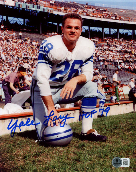 Yale Lary Autographed Detroit Lions 8x10 Photo HOF Beckett 45764