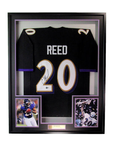 Ed Reed HOF Signed/Auto Black Baltimore Ravens Jersey Framed Beckett 190941