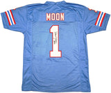 HOUSTON OILERS WARREN MOON AUTOGRAPHED BLUE JERSEY "HOF 06" PSA/DNA 230188