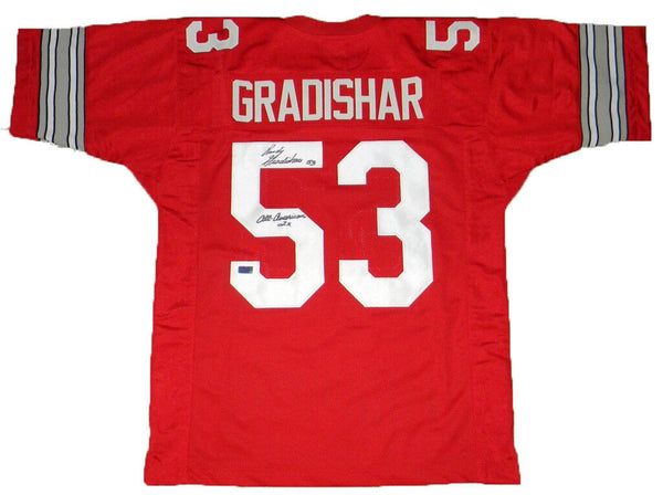 RANDY GRADISHAR OHIO STATE BUCKEYES SIGNED AUTOGRAPHED #53 RED JERSEY COA