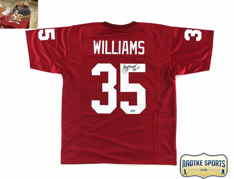 Aeneas Williams Autographed/Signed Arizona Red Custom Jersey - "HOF 2014"