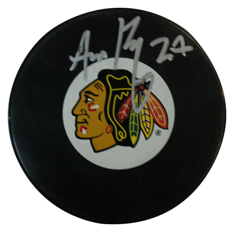 Adam Boqvist Autographed/Signed Chicago Blackhawks Puck Beckett 35407