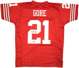 SAN FRANCISCO 49ERS FRANK GORE AUTOGRAPHED RED JERSEY BECKETT BAS WITNESS 231918