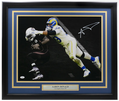 Aaron Donald Signed Framed 16x20 Rams Sack Photo vs. Kyler Murray JSA ITP