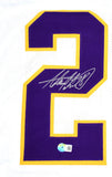 Adrian Peterson Autographed White Pro Style Stat Jersey- Beckett W Hologram