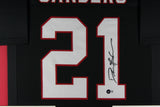 DEION SANDERS (Falcons black TOWER) Signed Autographed Framed Jersey Beckett