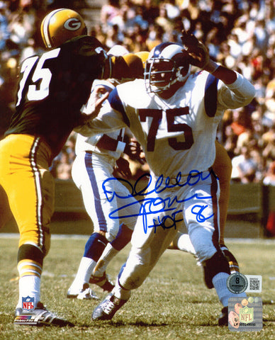 Deacon Jones Signed Los Angeles Rams 8x10 Photo HOF Beckett 47755