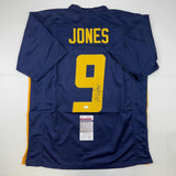 Autographed/Signed Adam Pacman Jones West Virginia Blue College Jersey JSA COA