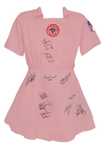 A League Of Their Own Cast Signed Rockford Peaches Pink Jersey (11 Sigs) -SS COA