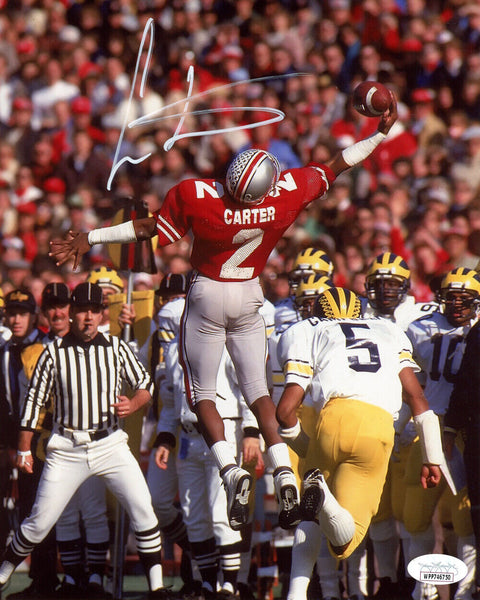 Cris Carter Autographed/Signed Ohio State Buckeyes 8x10 Photo JSA 48260