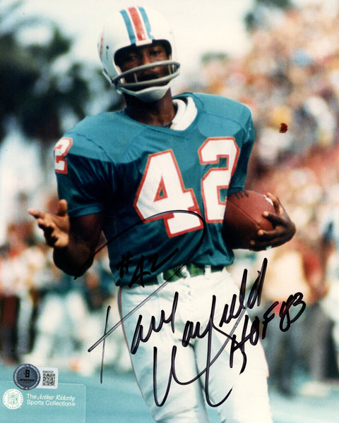 Paul Warfield Autographed Miami Dolphins 8x10 Photo HOF Beckett 47782