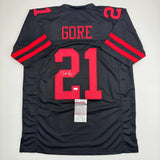 Autographed/Signed Frank Gore San Francisco Black Football Jersey BAS COA