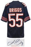 Lance Briggs (CHICAGO BEARS) Signed Navy Custom Jersey - (SCHWARTZ SPORTS COA)