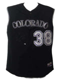 Ubaldo Jimenez Autographed Colorado Rockies Authentic Black Jersey 11823