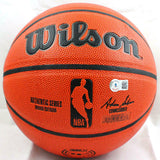 James Worthy Autographed Official NBA Wilson Basketball-Beckett W Hologram