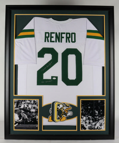 Mel Renfro Signed Oregon Ducks 35x43 Framed Jersey (JSA Hologram) Dallas Cowboys