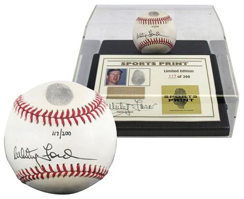 Yankees Whitey Ford Signed Thumbprint Baseball LE #'d/200 w/ Display Case BAS