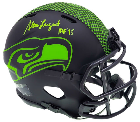 STEVE LARGENT AUTOGRAPHED SEAHAWKS ECLIPSE BLACK MINI HELMET HOF 95 MCS 211068