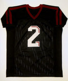 Johnny Manziel Autographed Black College Style Jersey W/ HT- JSA Witnessed Auth