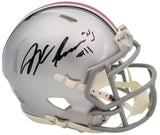 JAXON SMITH-NJIGBA AUTOGRAPHED OHIO STATE SILVER MINI HELMET BECKETT QR 203466