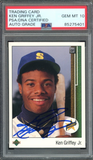 Ken Griffey Jr PSA 10 AUTO Rookie 1989 Upper Deck #1 RC On Card GEM MINT AUTO