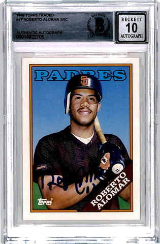 Roberto Alomar Signed 1988 Topps Update #4 Trading Card Grade 10 BAS 44496