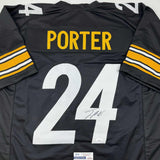 Autographed/Signed Joey Porter Jr. Pittsburgh Black Football Jersey JSA COA