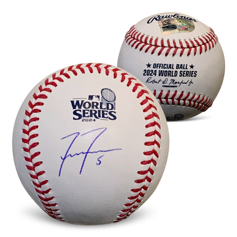 Freddie Freeman Autographed 2024 World Series Signed Baseball MLB Hologram COA