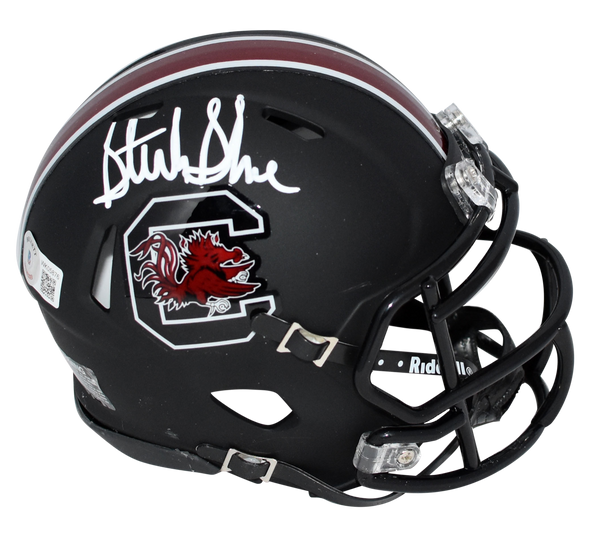 STERLING SHARPE SIGNED SOUTH CAROLINA GAMECOCKS BLACK MINI HELMET BECKETT