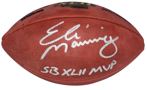 ELI MANNING SIGNED NEW YORK GIANTS SUPER BOWL XLII WILSON FOOTBALL W/ SB MVP