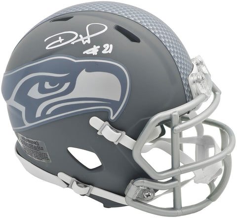 DEVON WITHERSPOON AUTOGRAPHED SEAHAWKS SLATE SILVER MINI HELMET MCS 235446