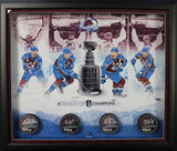 Colorado Avalanche Framed Collage Signed Pucks Makar Mackinnon +2 FAN 38729