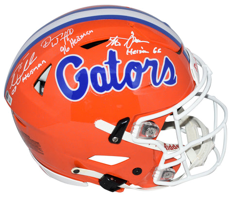 TIM TEBOW STEVE SPURRIER DANNY WUERFFEL SIGNED FLORIDA GATORS SPEEDFLEX HELMET