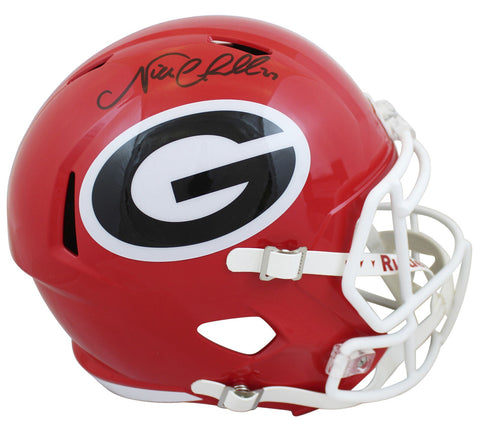 Georgia Nick Chubb Authentic Signed Full Size Speed Rep Helmet BAS Witnessed