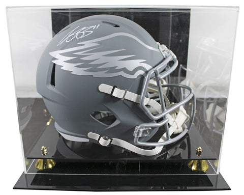 Eagles A.J. Brown Signed Slate Full Size Speed Rep Helmet W/ Case BAS Witnessed