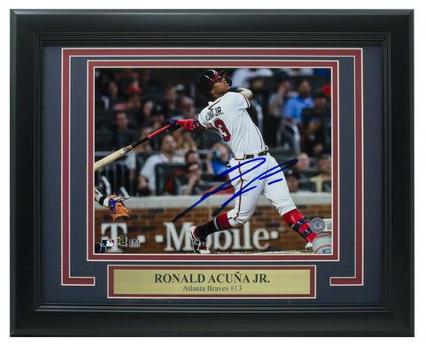 Ronald Acuna Jr. Signed Framed Atlanta Braves 8x10 Baseball Photo BAS ITP