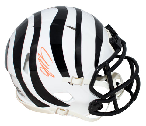 JERMAINE BURTON AUTOGRAPHED CINCINNATI BENGALS WHITE SPEED MINI HELMET BECKETT